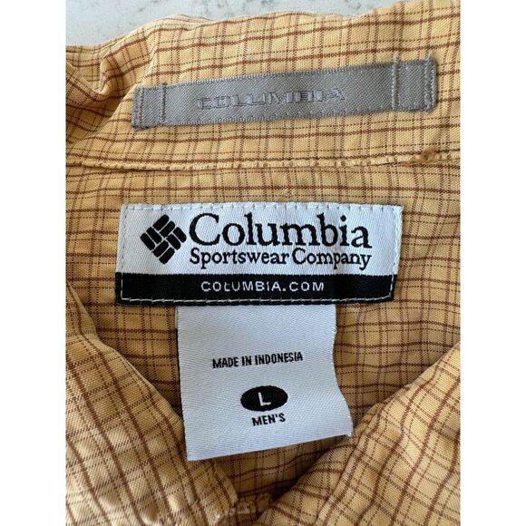 Columbia Yellow Button Down Mens Shirt Size Large - Picture 5 of 5